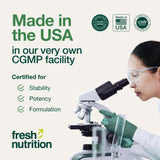 Fresh Nutrition Resveratrol Supplement 750mg bottle with a measuring spoon