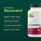 Fresh Nutrition Resveratrol Supplement 750mg capsules on a wooden surface