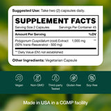 Fresh Nutrition Resveratrol Supplement 750mg capsules with natural background