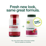 Fresh Nutrition Resveratrol Supplement 750mg side view of bottle