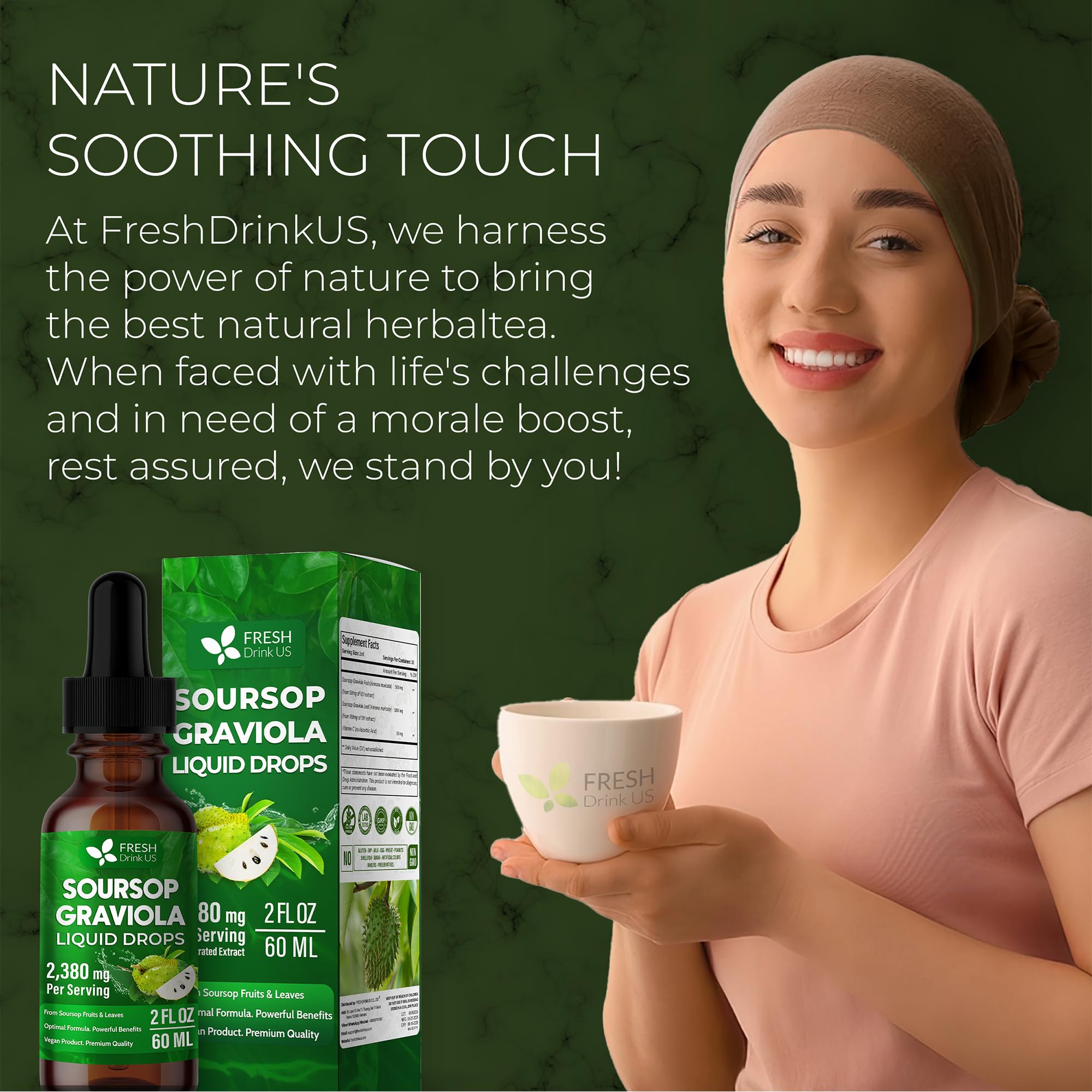 FRESHDRINKUS Soursop Extract Liquid bottle with drops