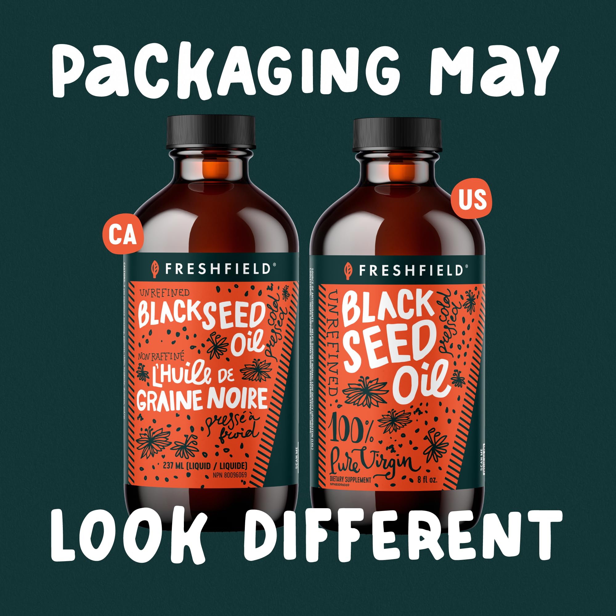 Freshfield Black Seed Oil 227g packaging dimensions