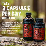 Freshfield Black Seed Oil Capsules 120g with capsules displayed