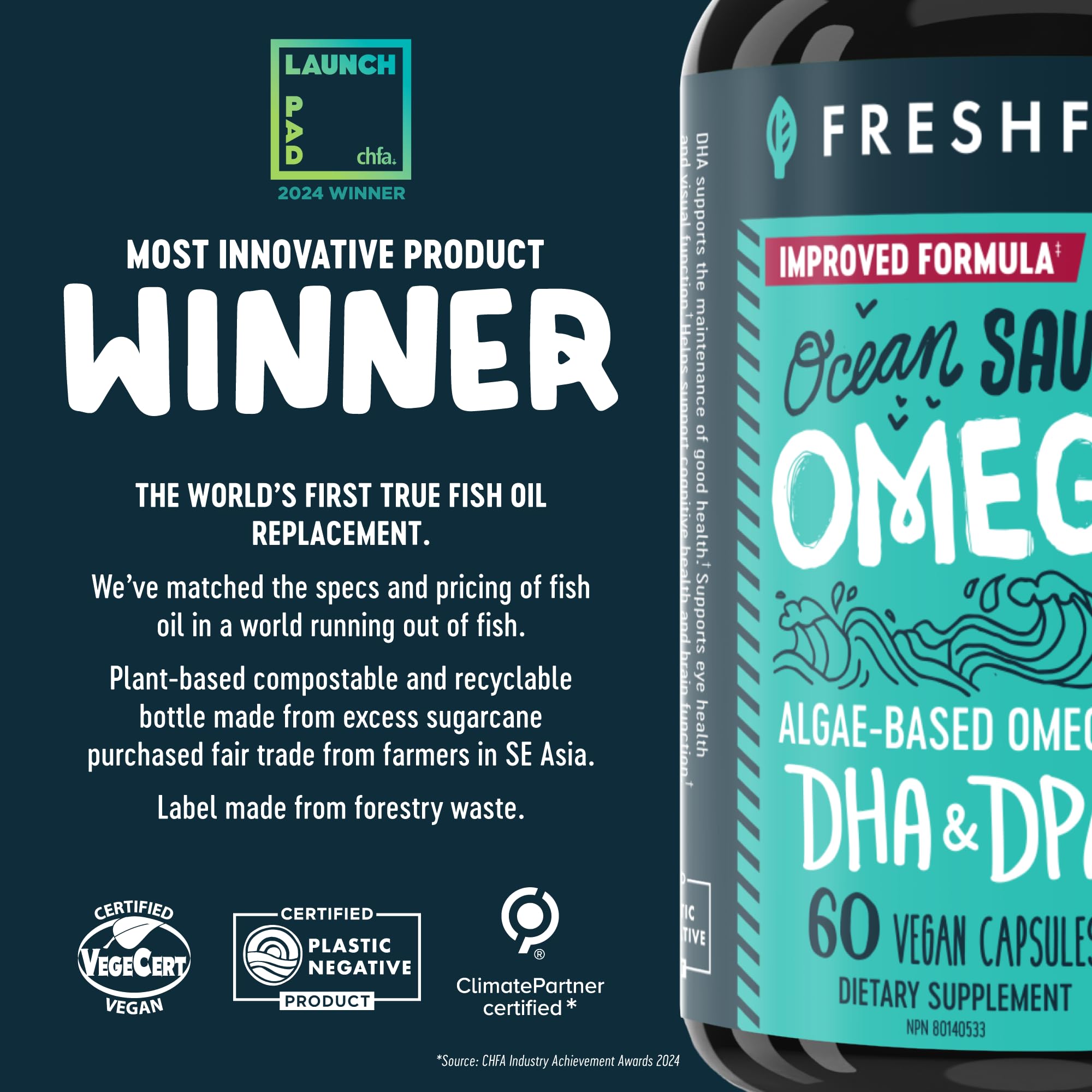 Freshfield Ocean Saving Omega 3 DHA 500mg softgel packaging