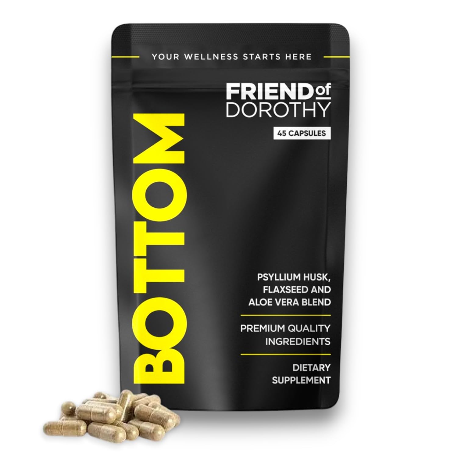 FRIEND OF DOROTHY BOTTOM Psyllium Husk Capsules front view