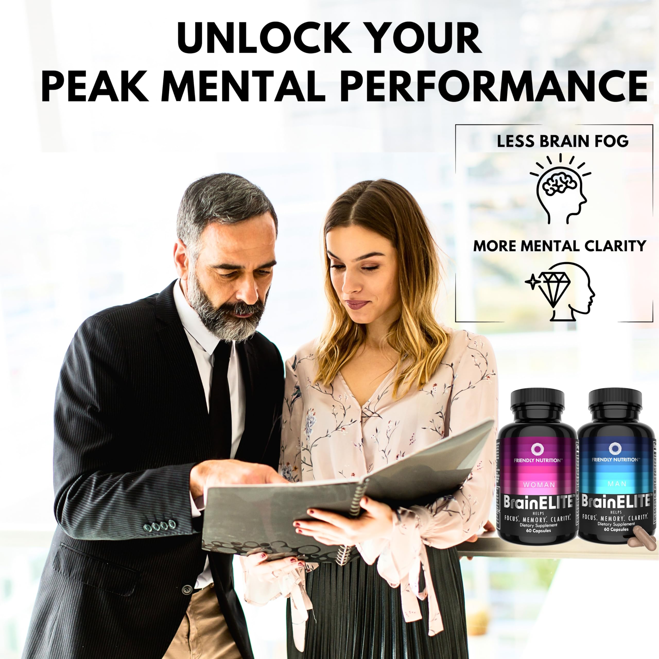 Friendly Nutrition BrainELITE Cognitive Supplement in a lifestyle setting