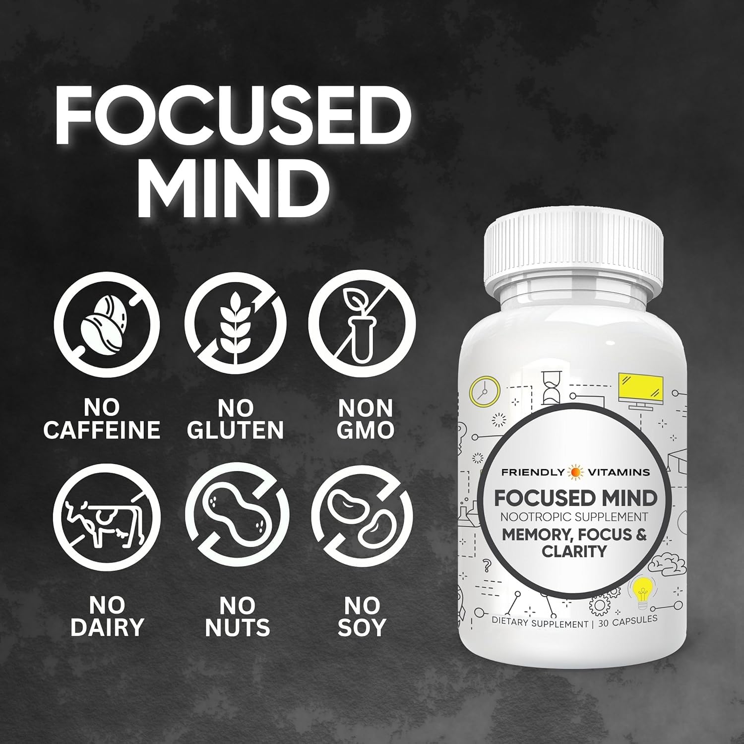 FRIENDLY VITAMINS Focused Mind Ginkgo Biloba Supplement ingredients list