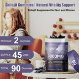 Fristfei Shilajit Gummies back view with ingredient list