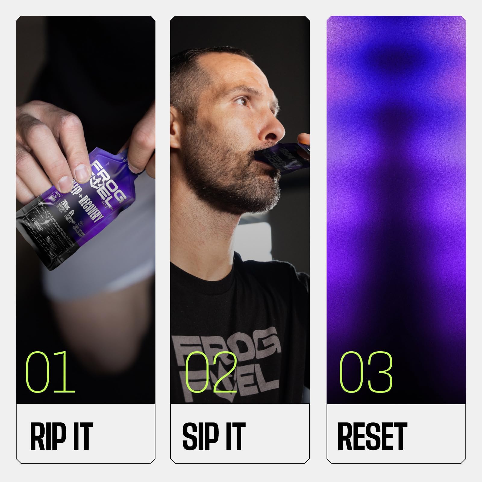 Frog Fuel Reset Liquid Sleep Supplement Shot, Chamomile Honey, opened