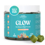 Front view of Akasha Superfoods Sea Moss Gummies bottle with Strawberry Lemonade label