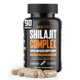 Front view of Alex Jones Naturals Shilajit Capsules bottle
