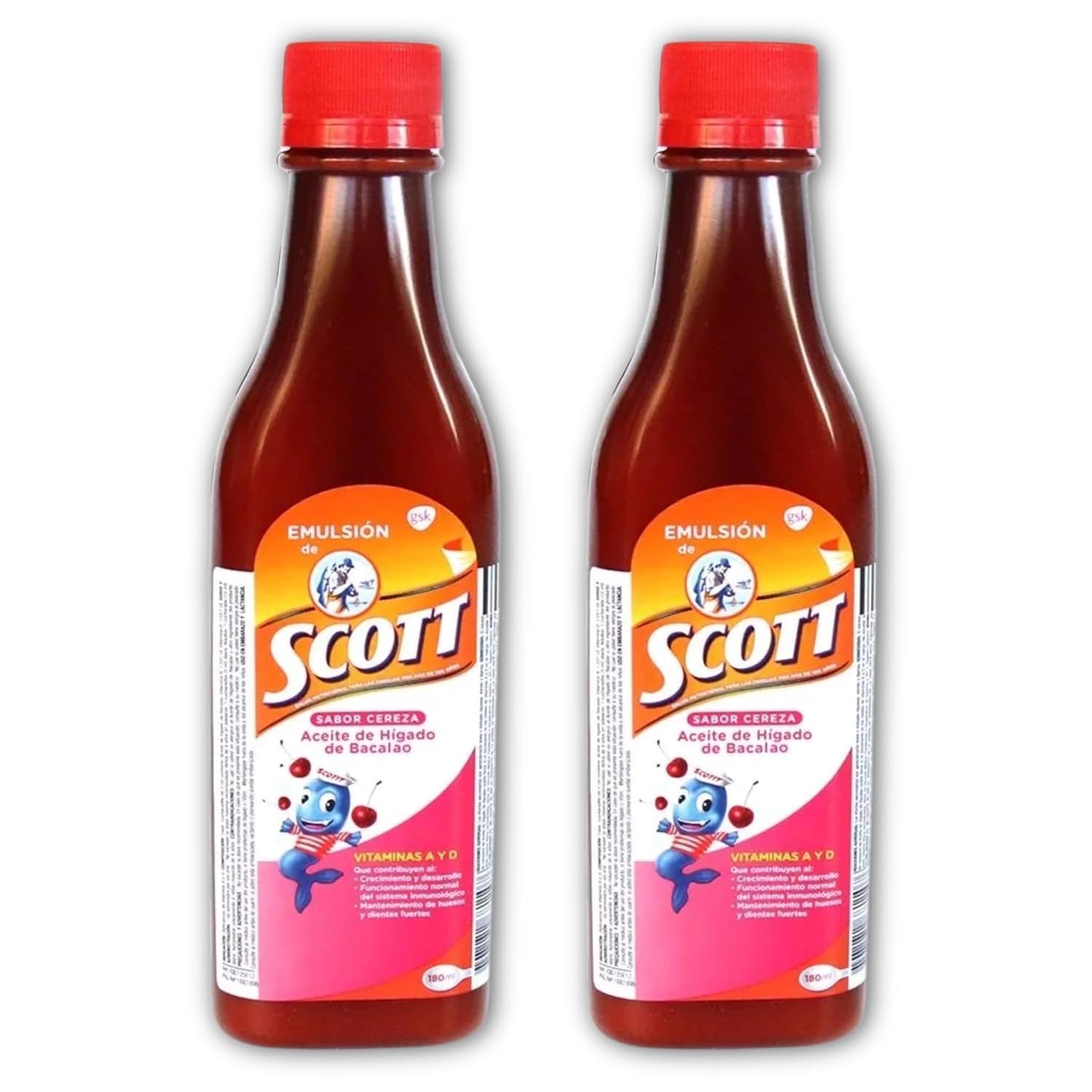 Front view of Emulsion de Scott liquid supplement bottle 363g