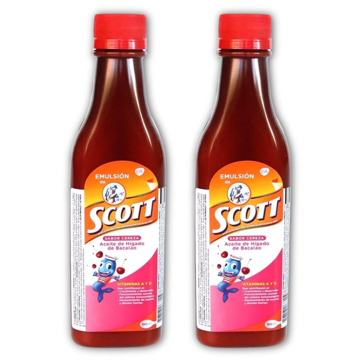 Front view of Emulsion de Scott liquid supplement bottle 363g