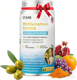 Front view of EYANK Olive Leaf Extract 25% Hydroxytyrosol 60 capsules