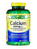 Front view of Generic Calcium Plus Vitamin D Tablets 600mg bottle