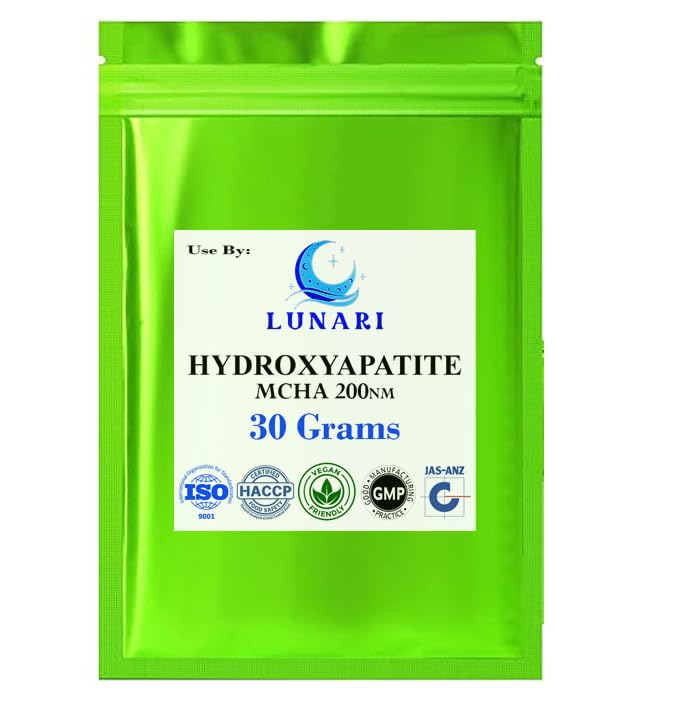 Front view of Generic Microcrystalline Hydroxyapatite Powder 32g pouch