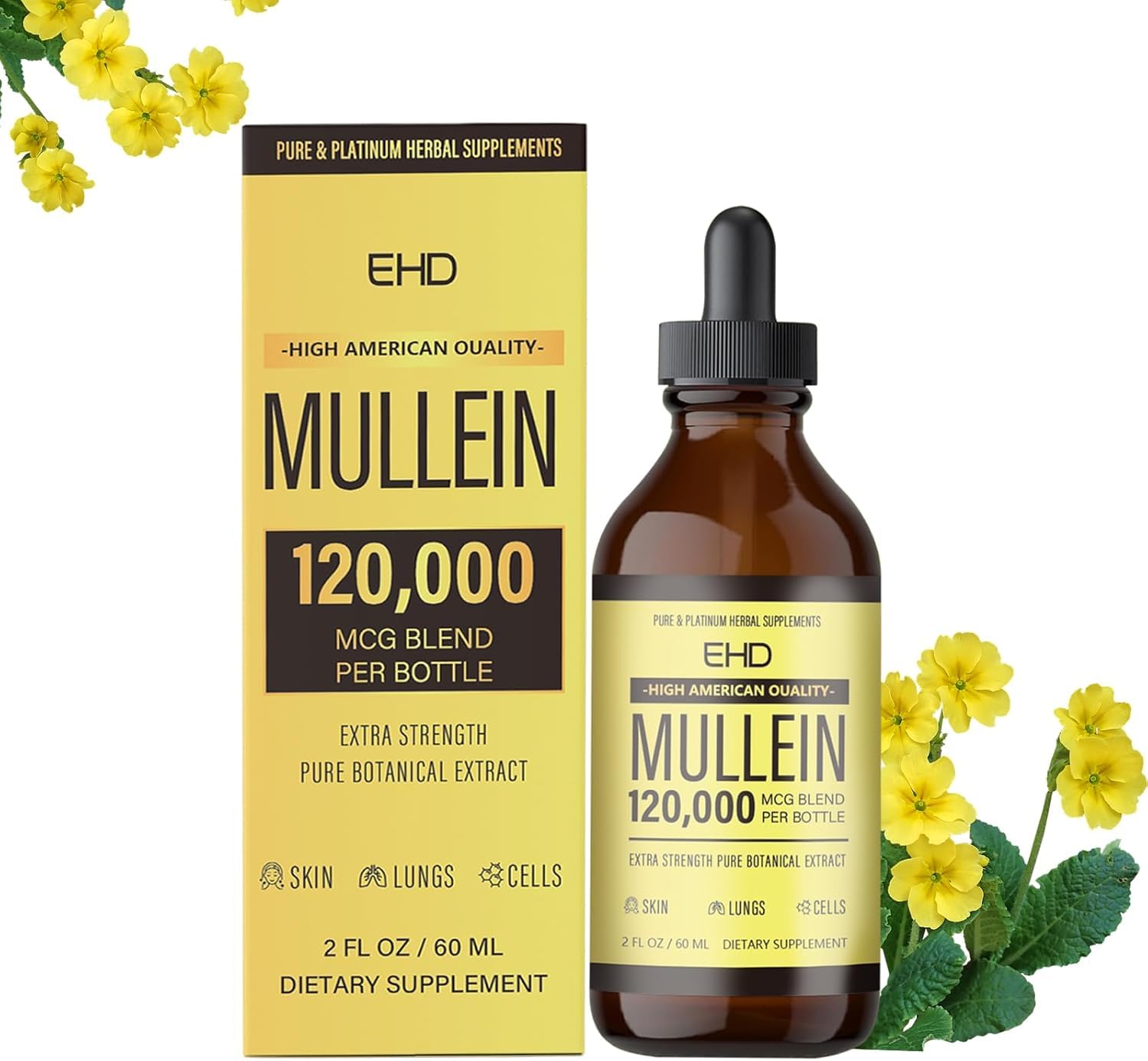 Front view of Generic Organic Mullein Drops 141g bottle