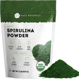 Front view of Kate Naturals Spirulina Powder 907g package
