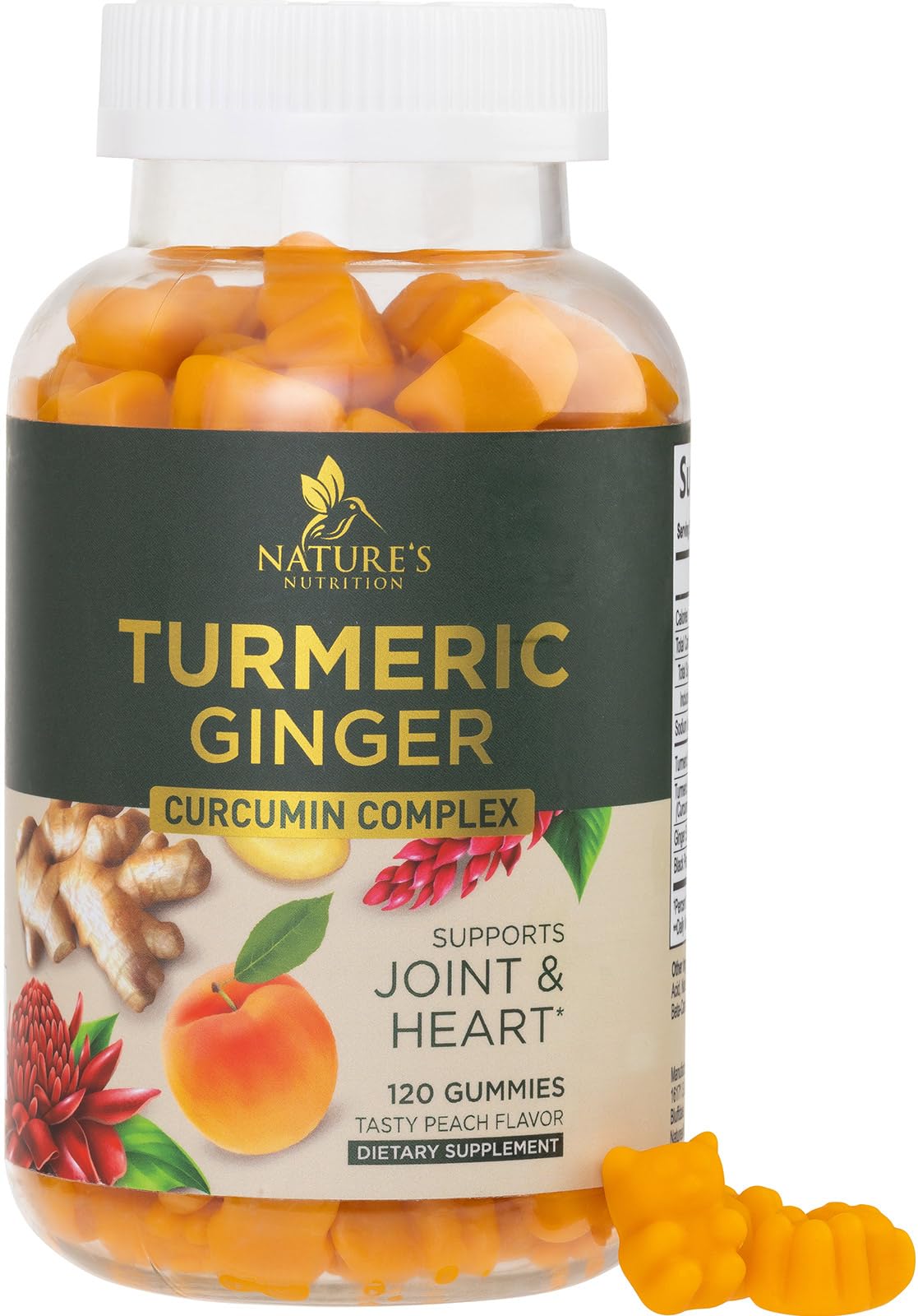 Front view of Nature's Nutrition Turmeric Gummies 422g packaging