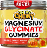 Front view of OH MY CHEWY Magnesium Glycinate Gummies packaging