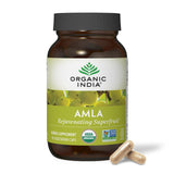 Front view of ORGANIC INDIA Amalaki Capsules bottle