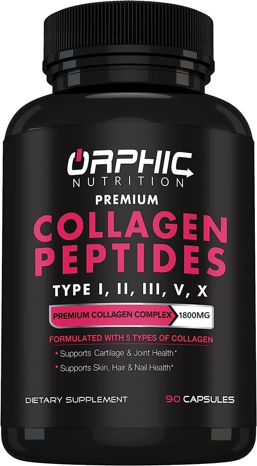 Front view of ORPHIC NUTRITION Collagen Capsules bottle