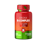 Front view of ORZAX B Complex supplement bottle with 30 capsules