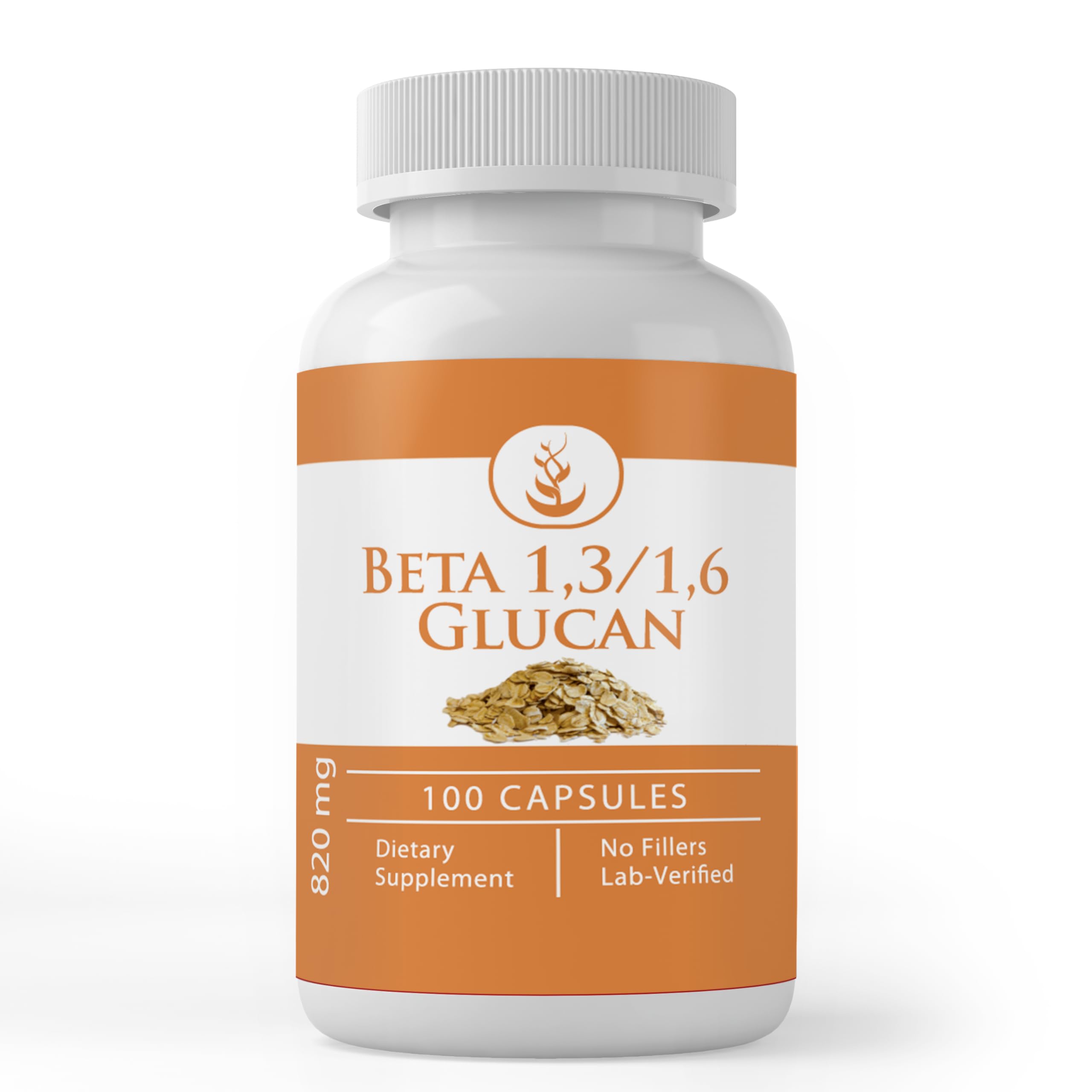 Front view of PURE Beta Glucan 1,3/1,6 Capsules bottle