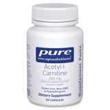 Front view of Pure Encapsulations Acetyl-L-Carnitine 250 mg capsules packaging