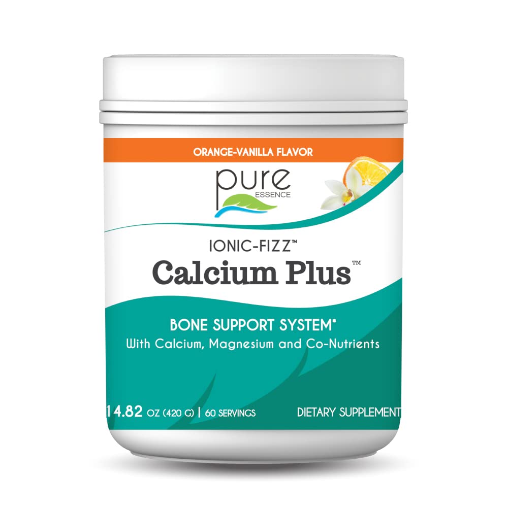 Front view of PURE ESSENCE LABS Calcium and Magnesium Supplement 476g