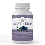 Front view of PURE ORIGINAL INGREDIENTS Acai Berry extract capsules packaging