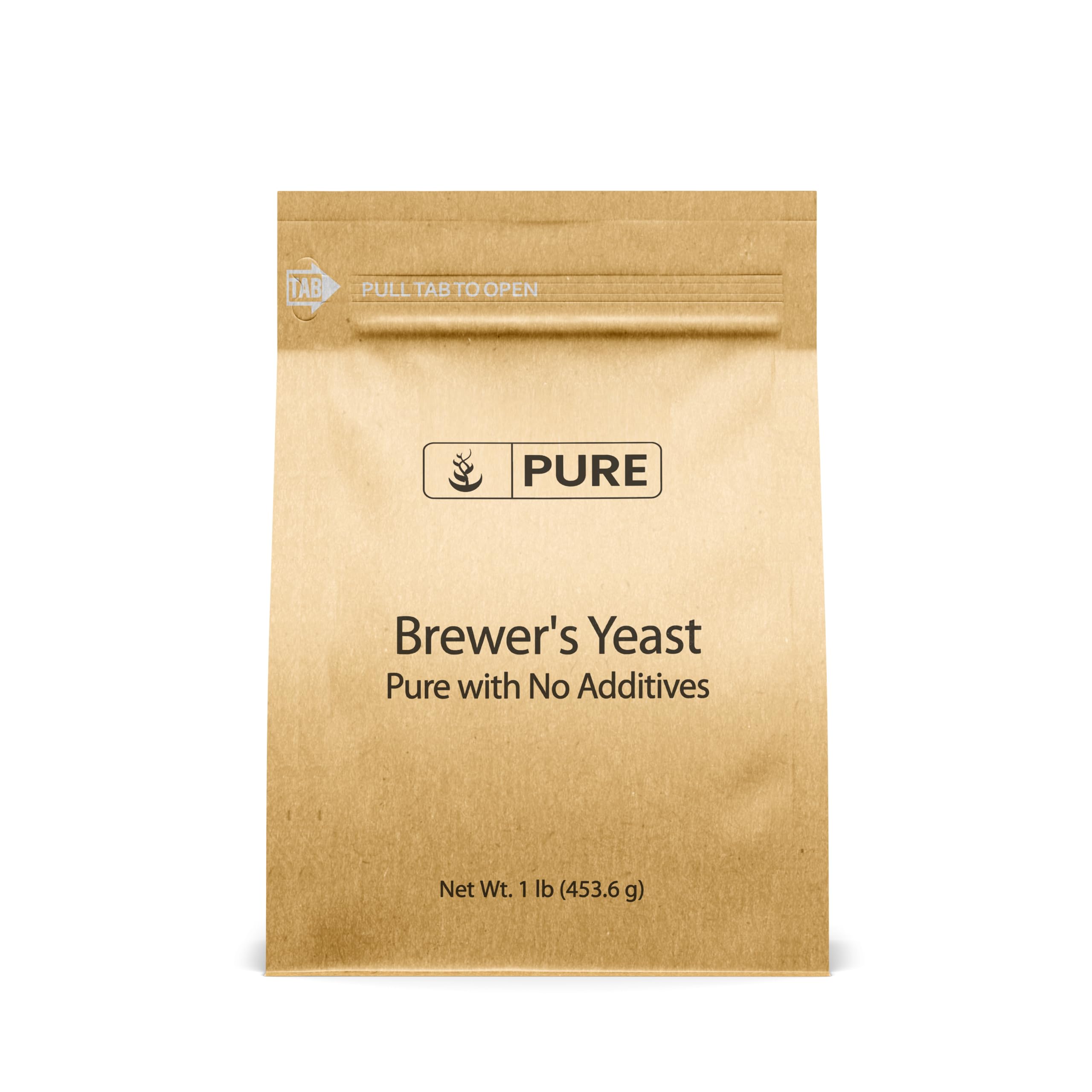 Front view of PURE ORIGINAL INGREDIENTS Brewer's Yeast Powder 454g packaging