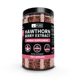 Front view of PURE ORIGINAL INGREDIENTS Hawthorn Berry Extract Capsules bottle