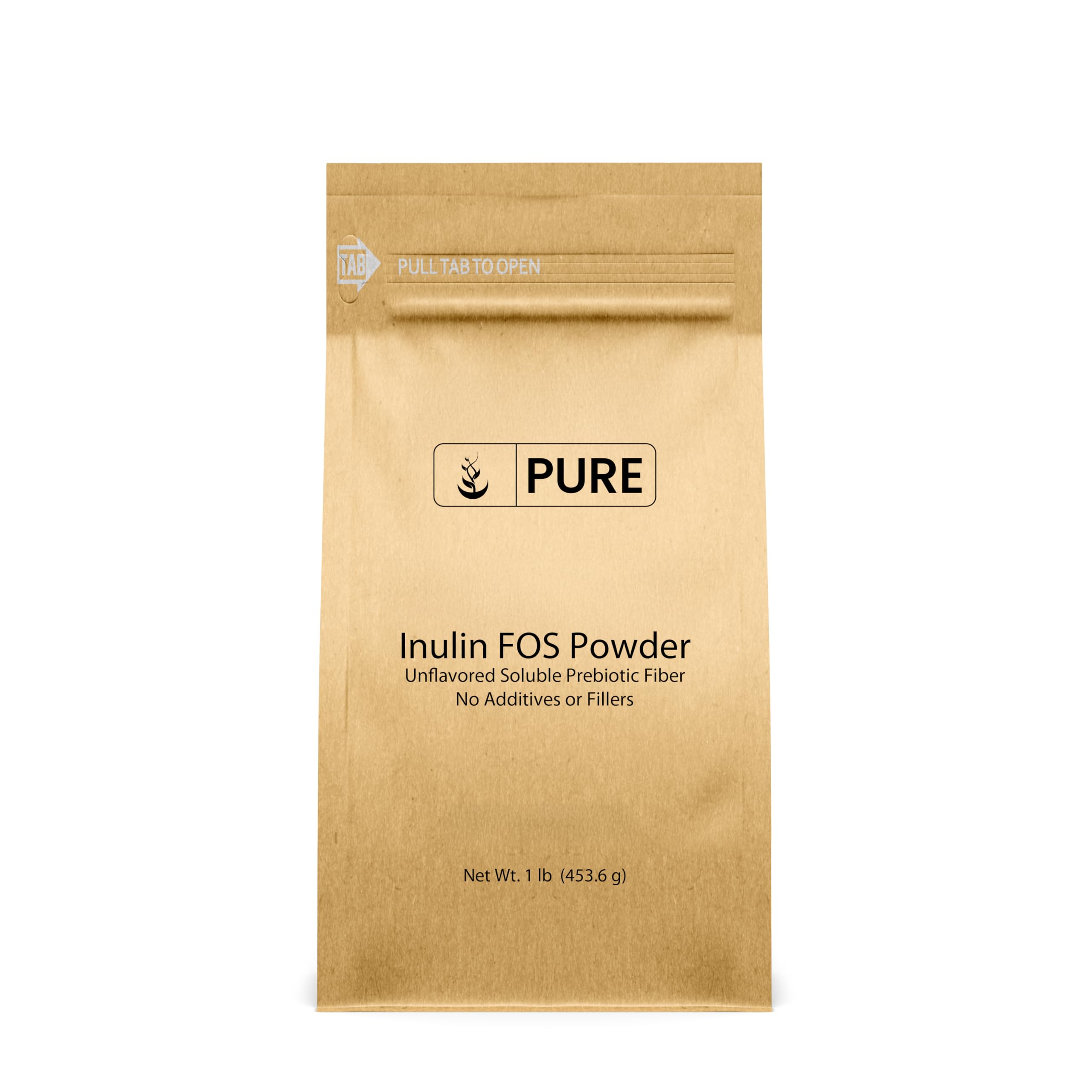 Front view of PURE ORIGINAL INGREDIENTS Inulin FOS Powder 476g packaging
