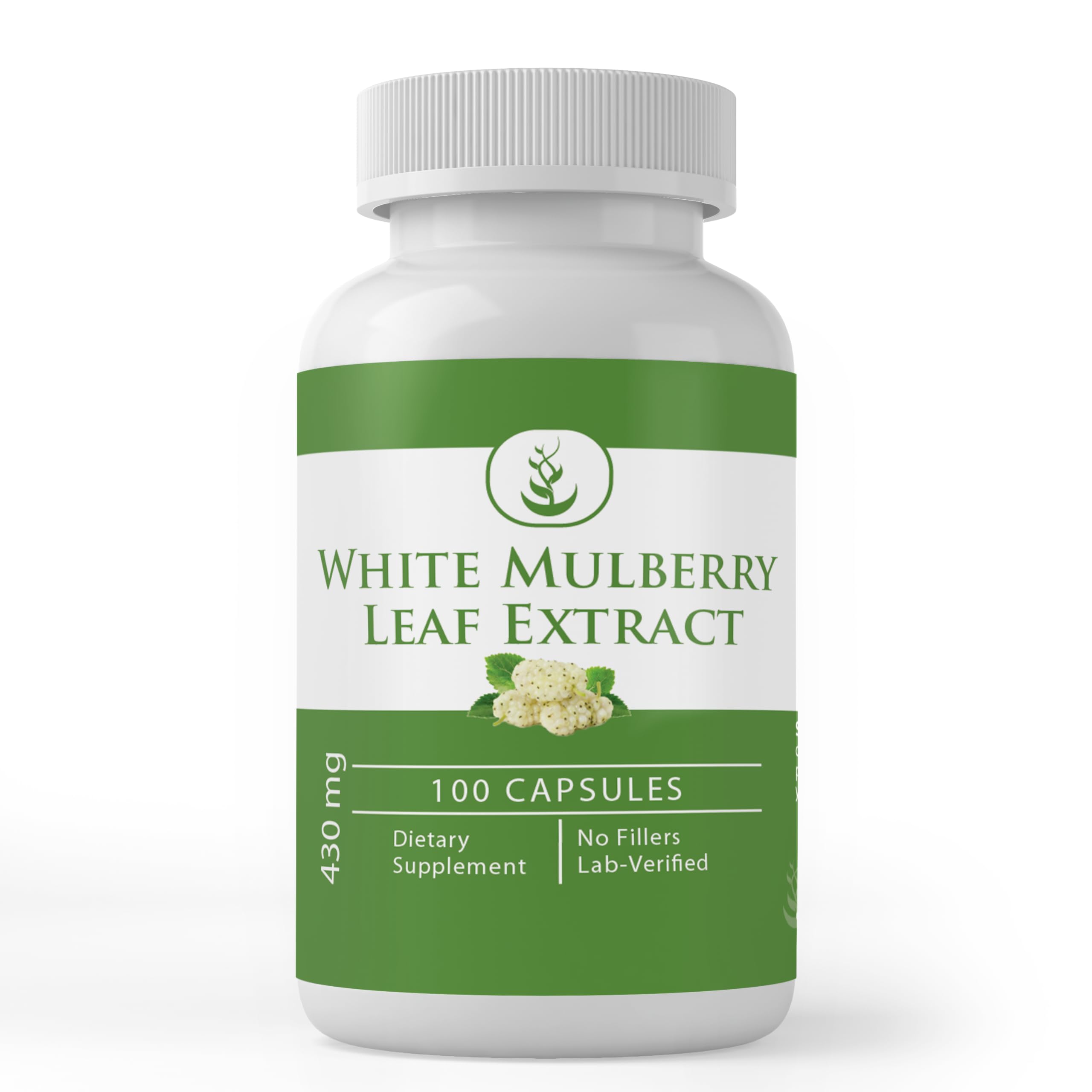 Front view of PURE ORIGINAL INGREDIENTS White Mulberry Leaf Extract Capsules bottle