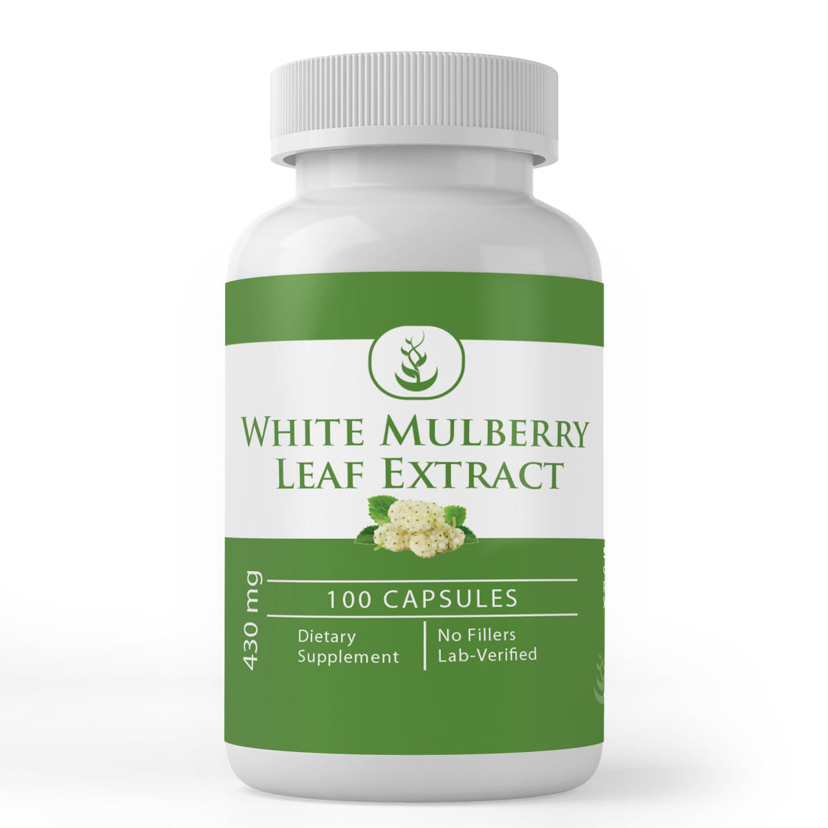 Front view of PURE ORIGINAL INGREDIENTS White Mulberry Leaf Extract Capsules bottle