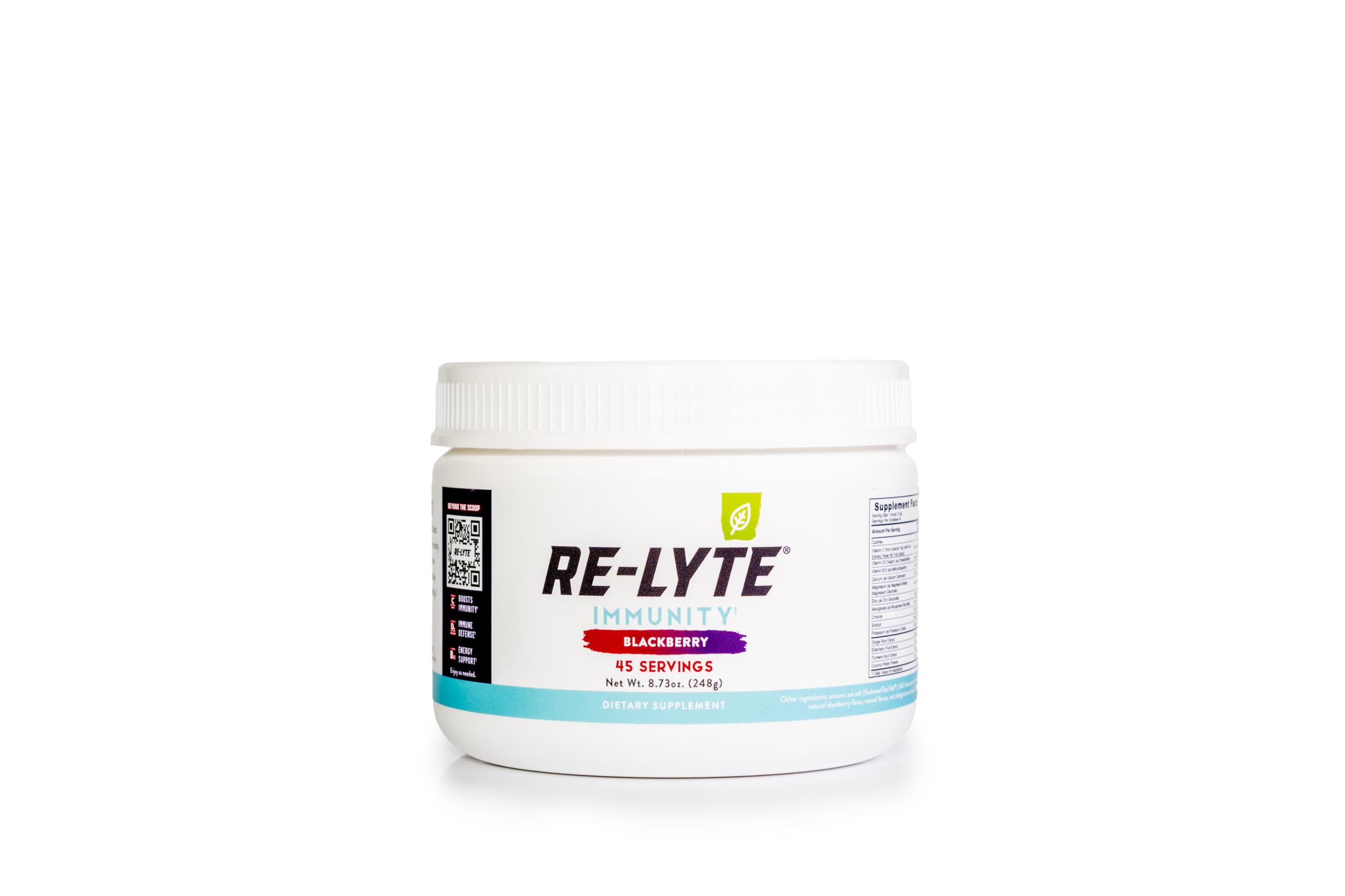 Front view of REDMOND Re-Lyte daily wellness Multivitamin Drink Mix Blackberry 227g