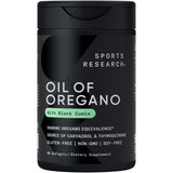 Front view of Sports Research Oregano Oil & Black Cumin Seed Oil Softgels bottle