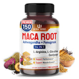 Front view of ULTRA HERBS Maca Root Supplement 132g bottle