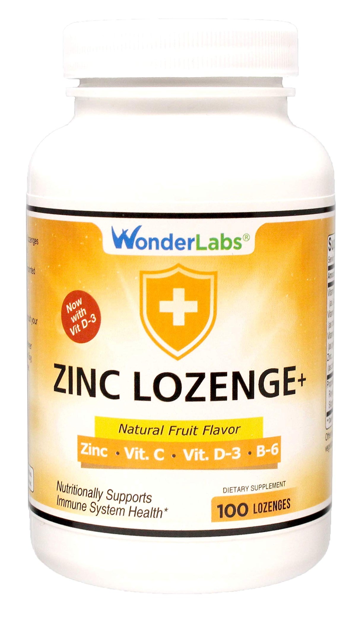 Front view of Wonder Laboratories Zinc Lozenges packaging