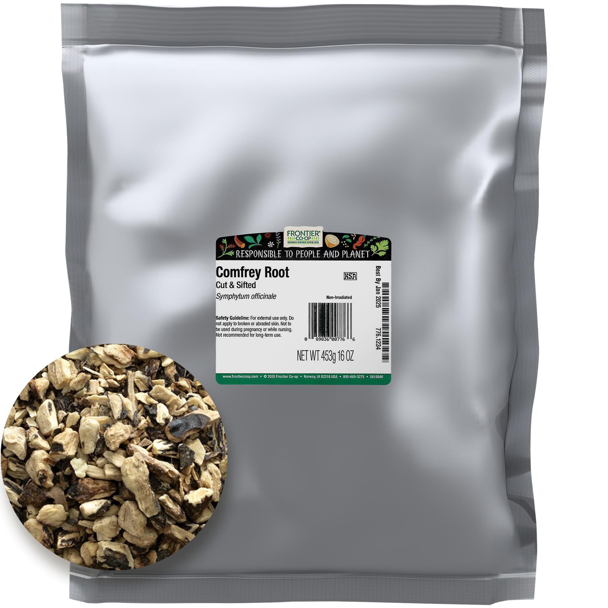 Frontier Co-op Comfrey Root 454g front view