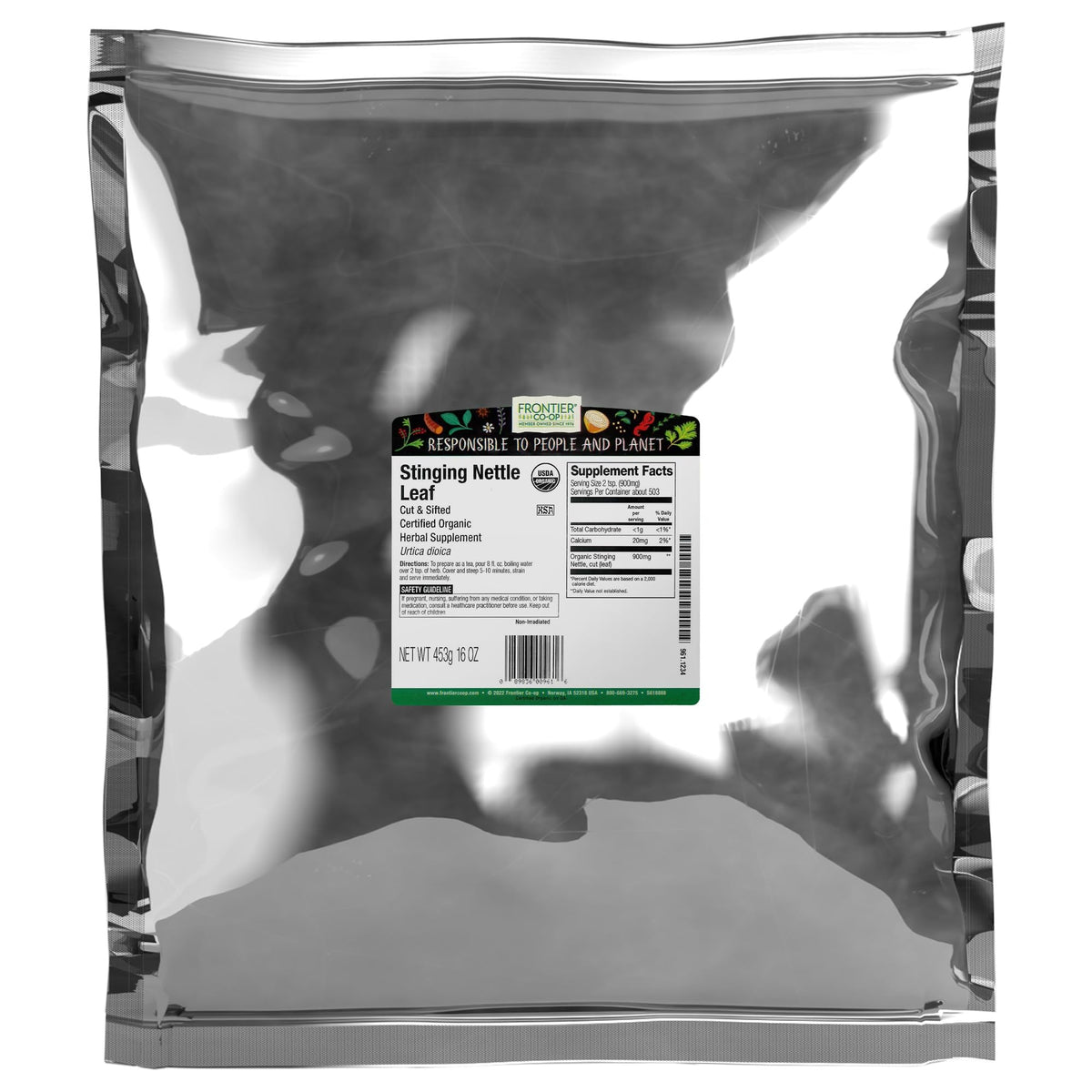 Frontier Co-op Organic Nettle Leaf 907g package front view