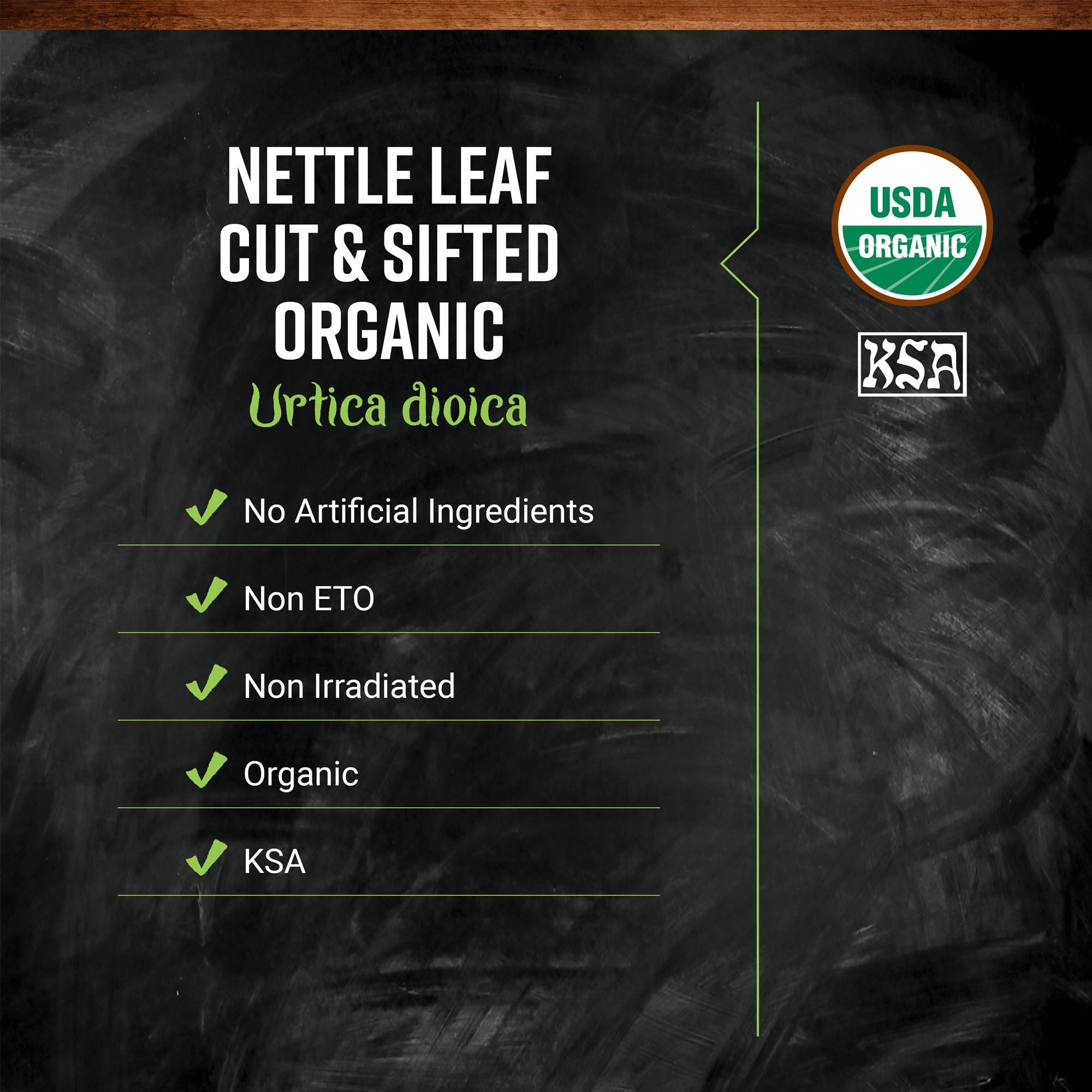 Frontier Co-op Organic Nettle Leaf packaging details