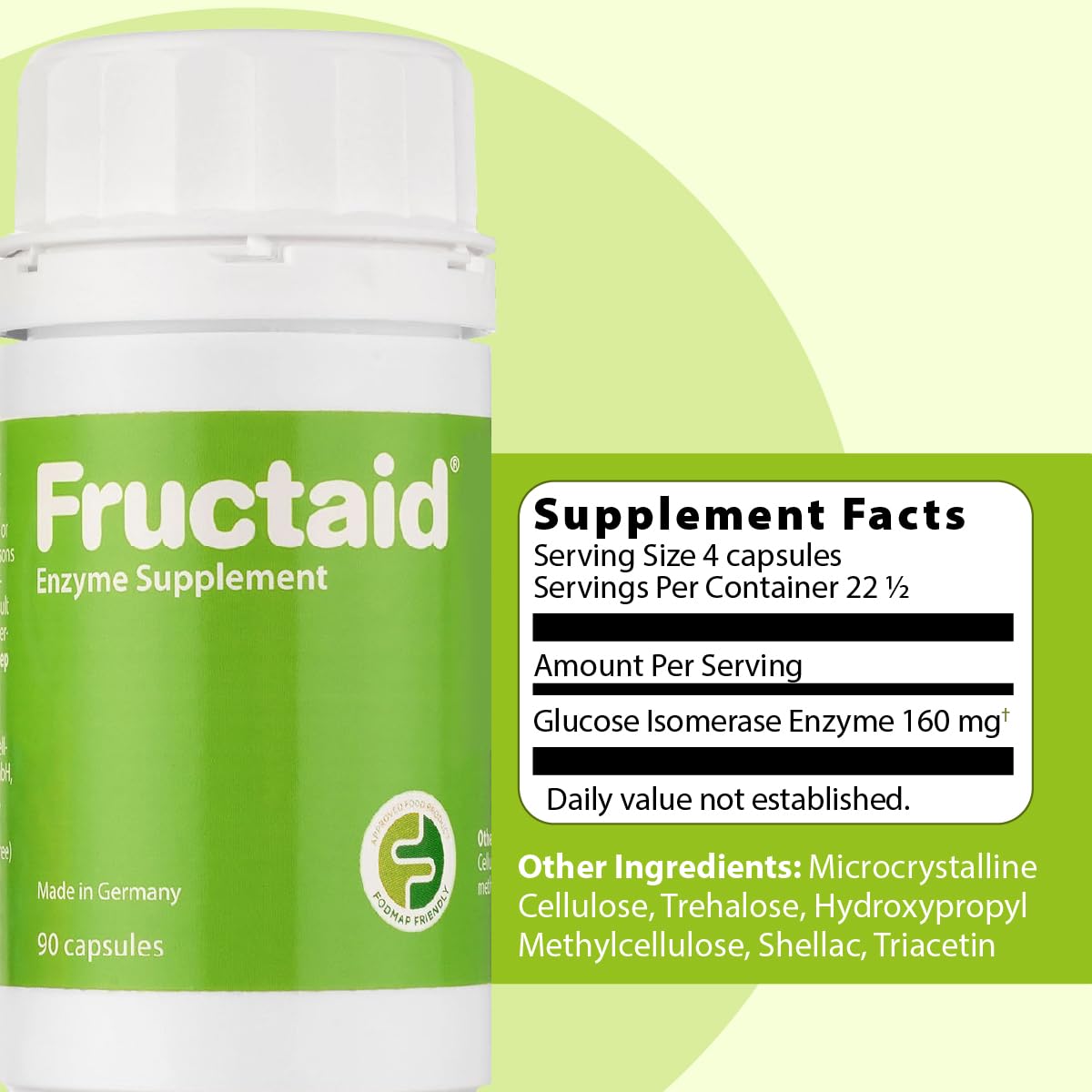 Fructaid Multi-Enzyme Capsules opened bottle