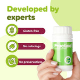 Fructaid Multi-Enzyme Capsules with a glass of water