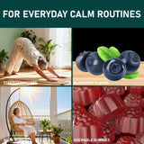 Fruitoday Cortisol Support Gummies displayed with fresh blueberries
