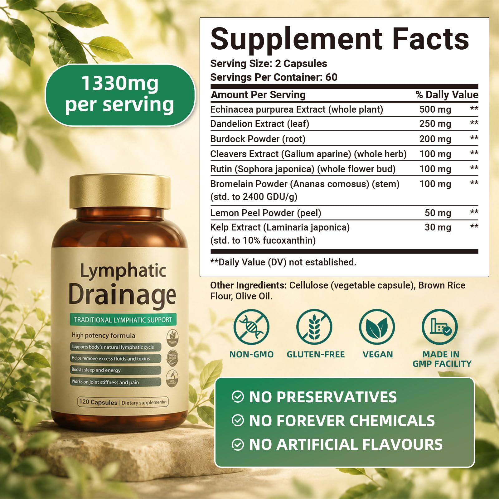 FRZVEO Echinacea Capsules back view