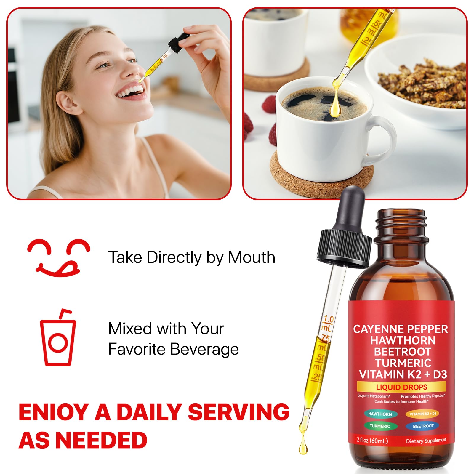 FSLHCY Cayenne Pepper Liquid Drops on kitchen counter