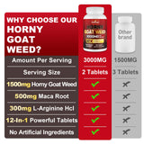 Fubkerm Horny Goat Weed Supplement displayed on a wooden table
