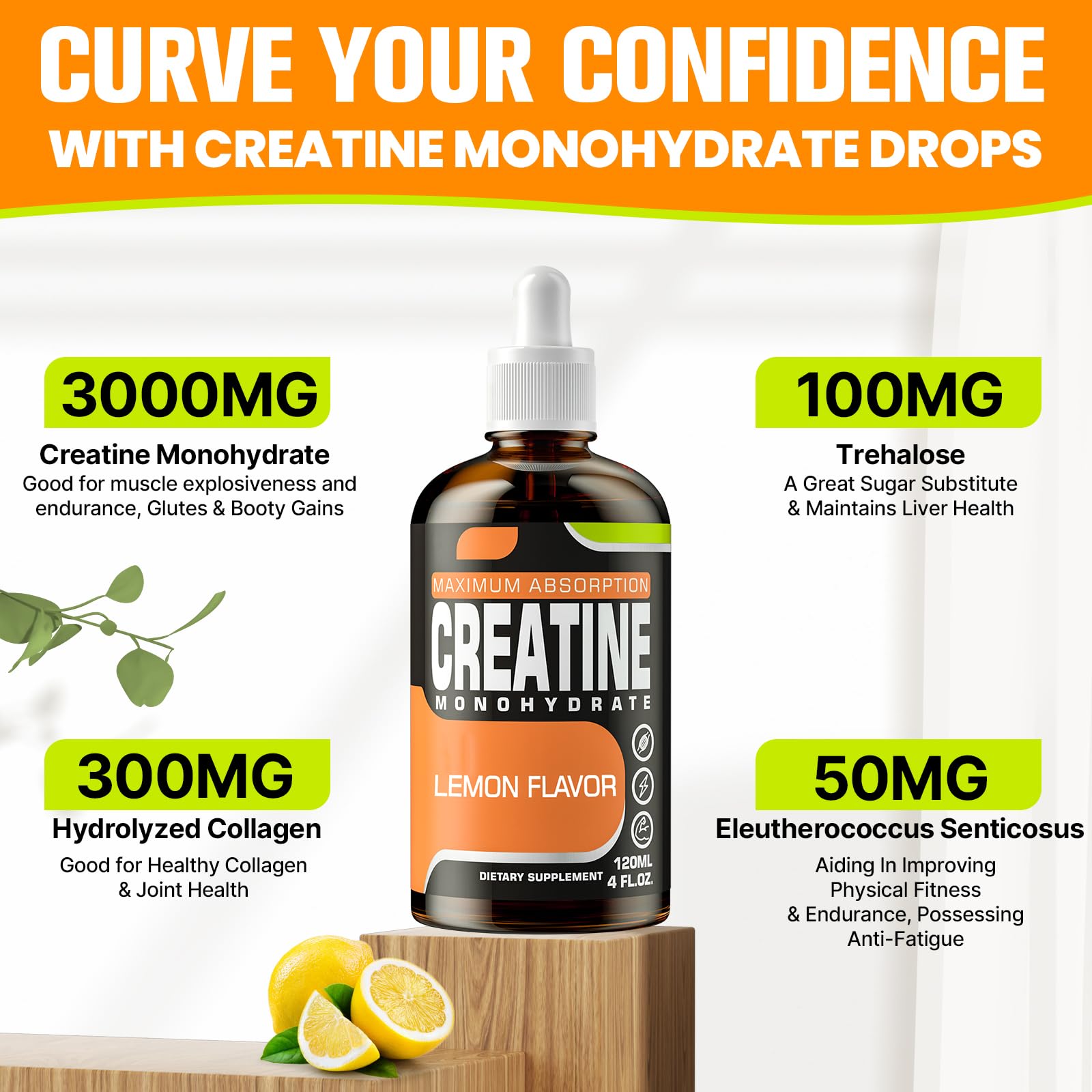Fubkerm Liquid Creatine Monohydrate 60ml dosage dropper